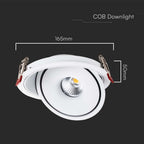 20W Oprawa COB Downlight LED / Barwa: 3w1 / Obudowa: Biała