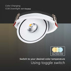 20W Oprawa COB Downlight LED / Barwa: 3w1 / Obudowa: Biała