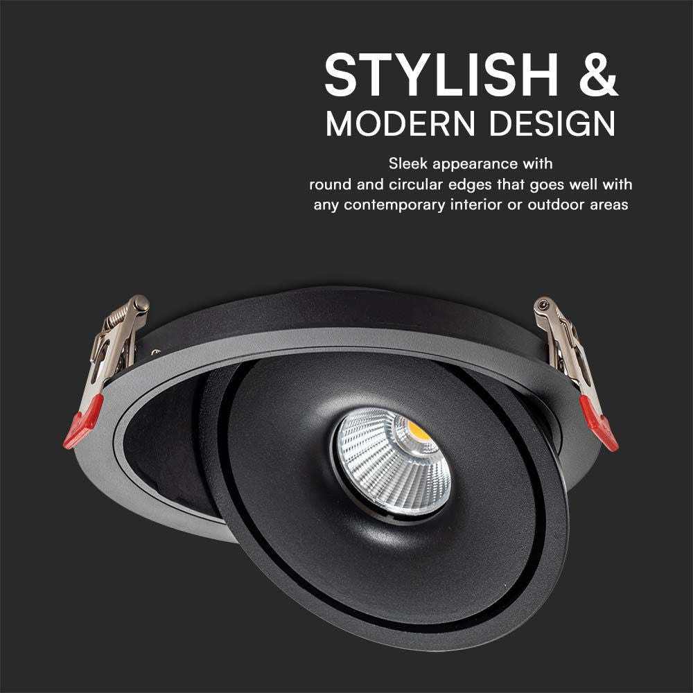 28W Oprawa COB Downlight LED / Barwa: 3w1 / Obudowa: Czarna