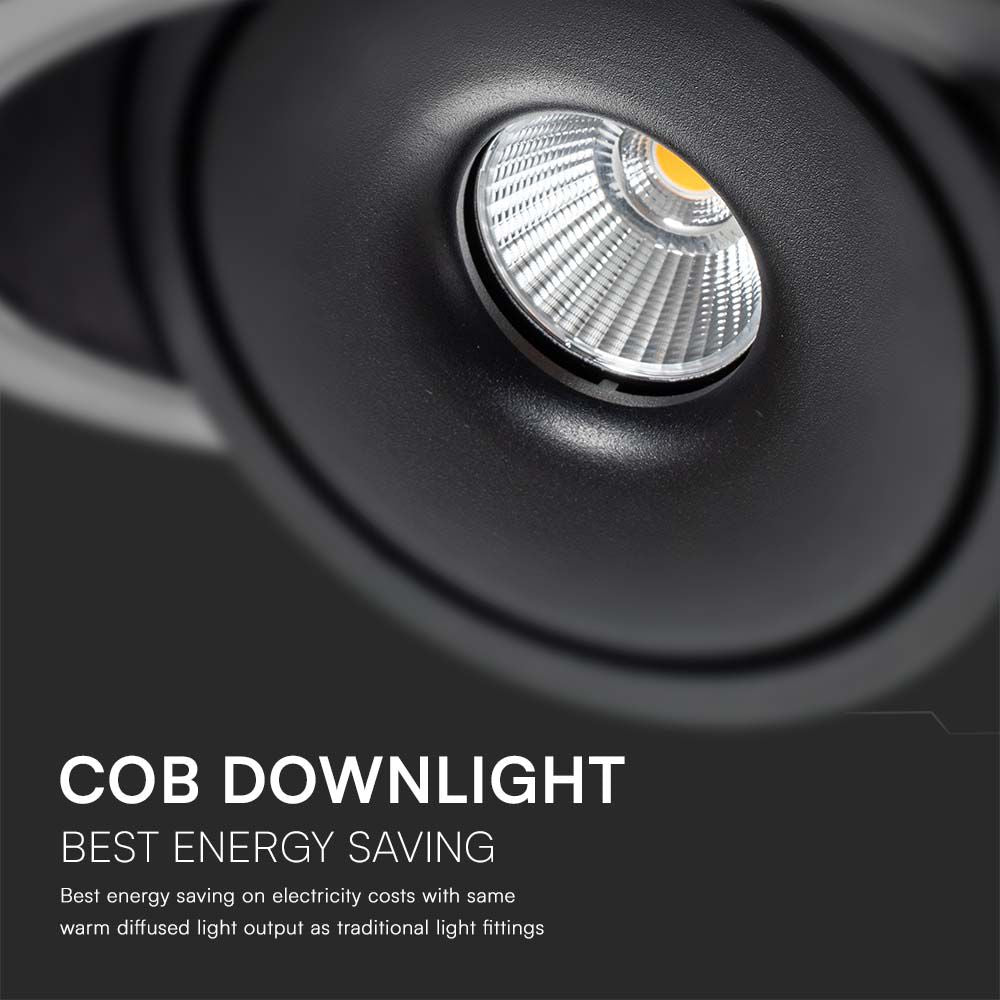 28W Oprawa COB Downlight LED / Barwa: 3w1 / Obudowa: Czarna