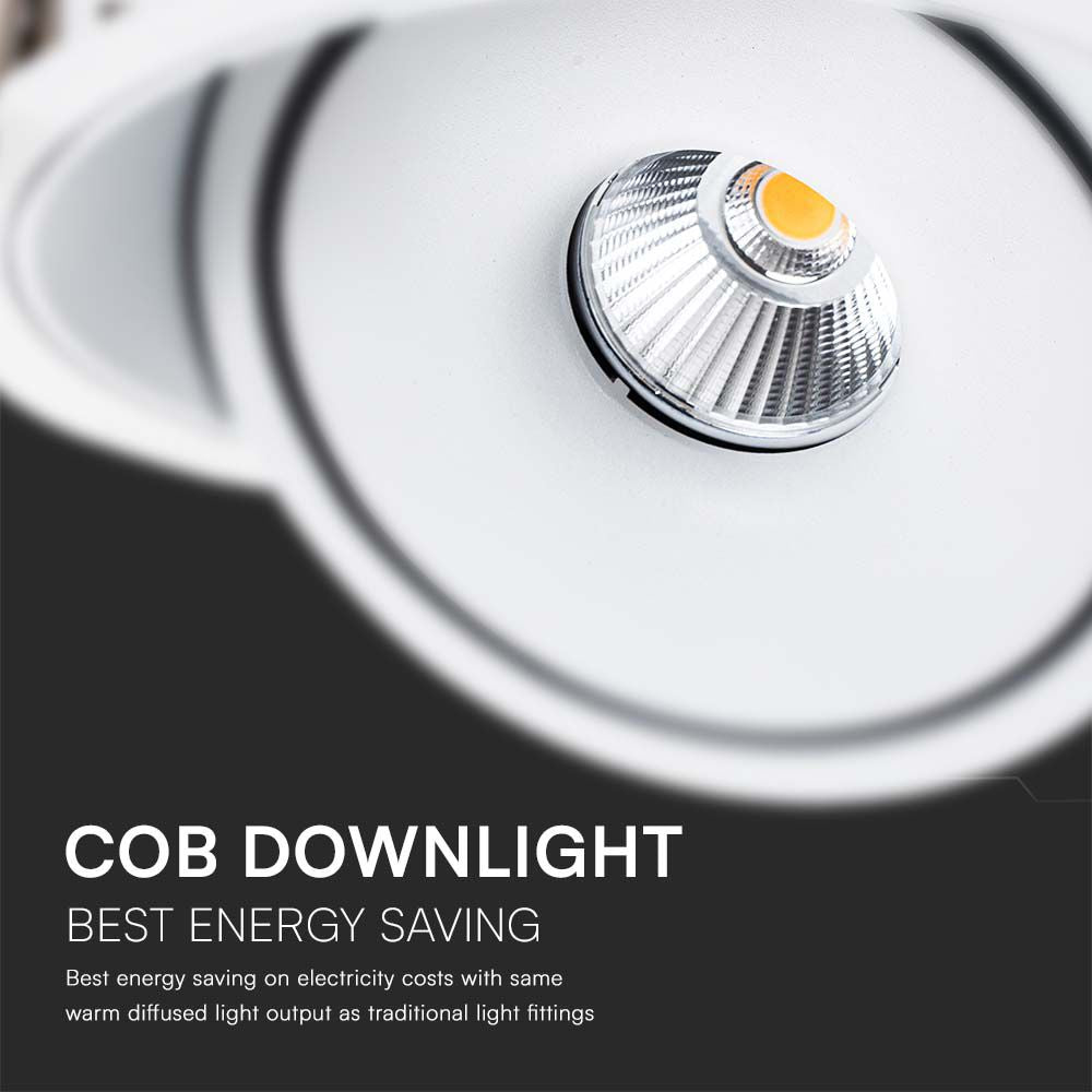 28W Oprawa COB Downlight LED / Barwa: 3w1 / Obudowa: Biała
