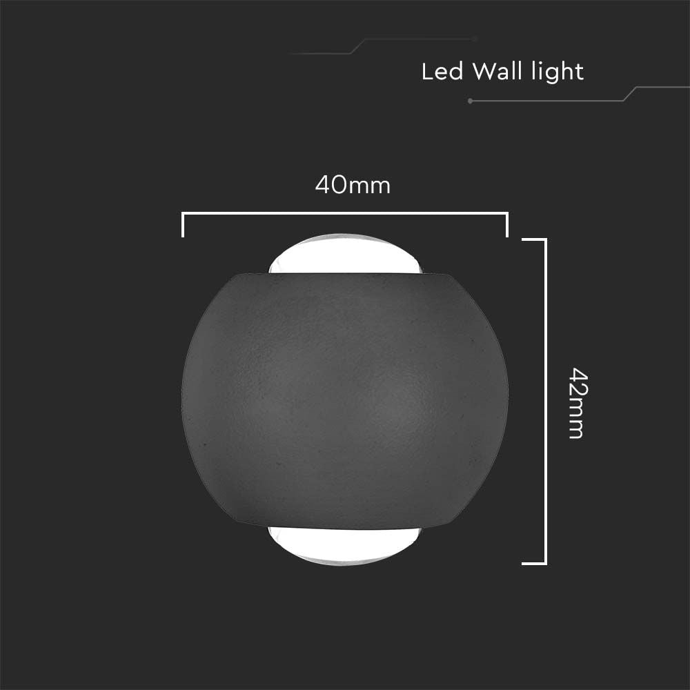 2W Oprawa COB Downlight LED / Barwa: 3000K / Obudowa: Czarna