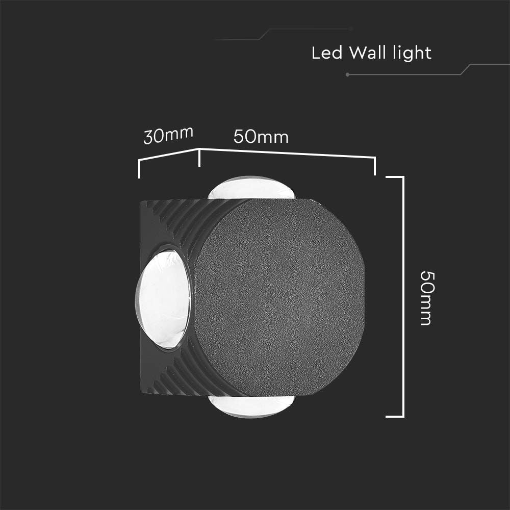 4W Oprawa COB Downlight LED / Barwa: 3000K / Obudowa: Czarna