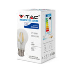 4W A60 Żarówka LED Filament / Klosz Transparentny / Chip SAMSUNG / Barwa:3000K / Trzonek:B22