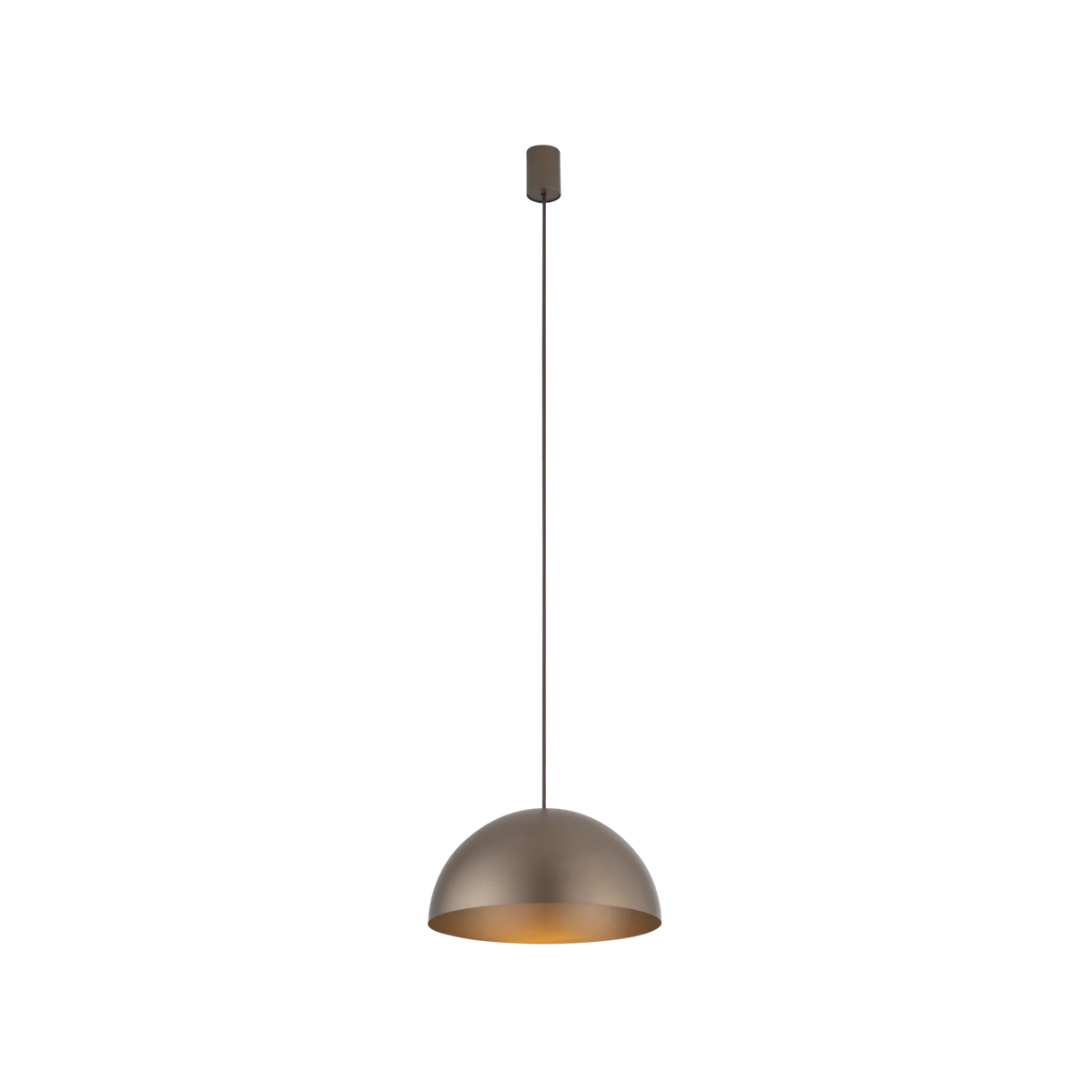Nowodvorski Lampa wisząca HEMISPHERE SUPER S 12W only LED 50/60Hz - Stal lakierowana - Satynowy czekoladowy 10618 - lampa włączona