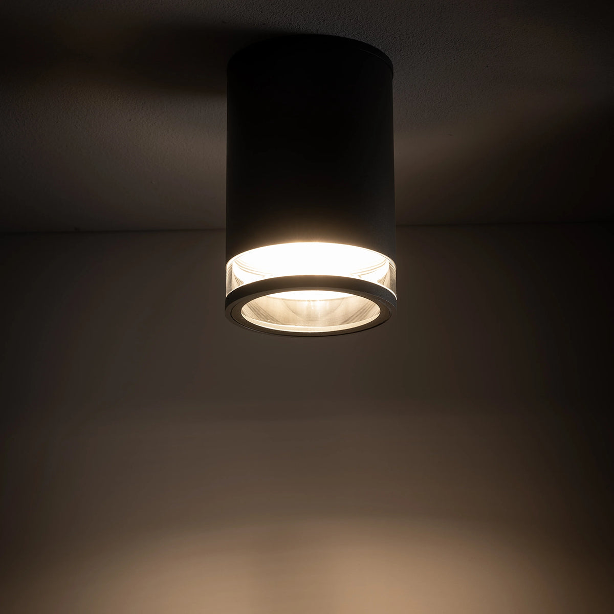 Nowodvorski Plafon ROCK PRO 25W only LED 50/60Hz IP44 - Aluminium lakierowane - Grafitowy 10687 - lampa włączona