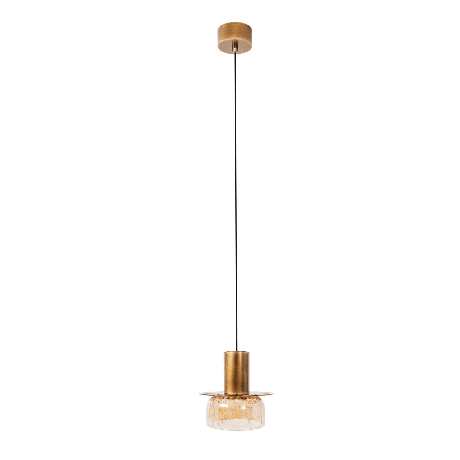 Maxlight Lampa wisząca Signature A - Metal + szkło - Mosiądz + szkło bursztynowe P0601