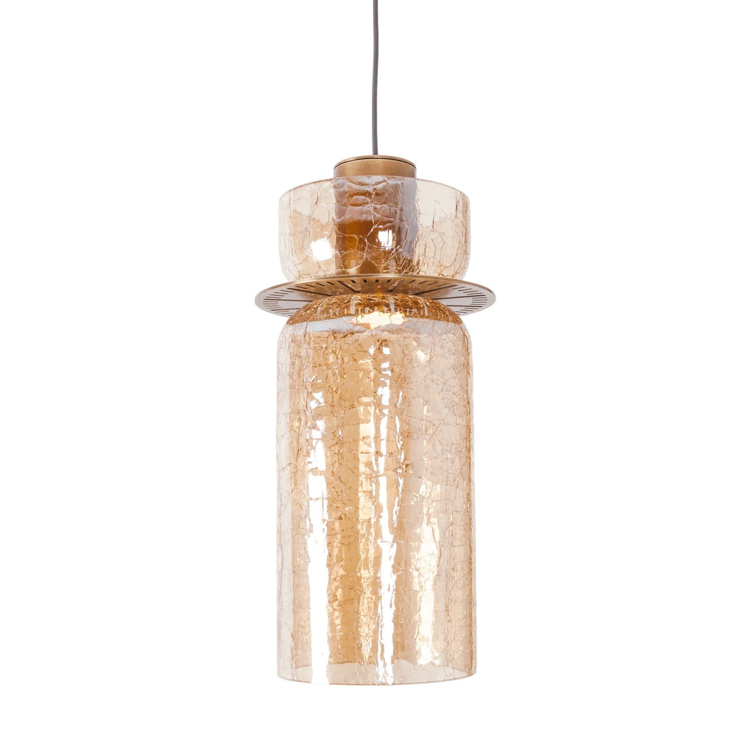 Maxlight Lampa wisząca Signature B - Metal + szkło - Mosiądz + szkło bursztynowe P0602