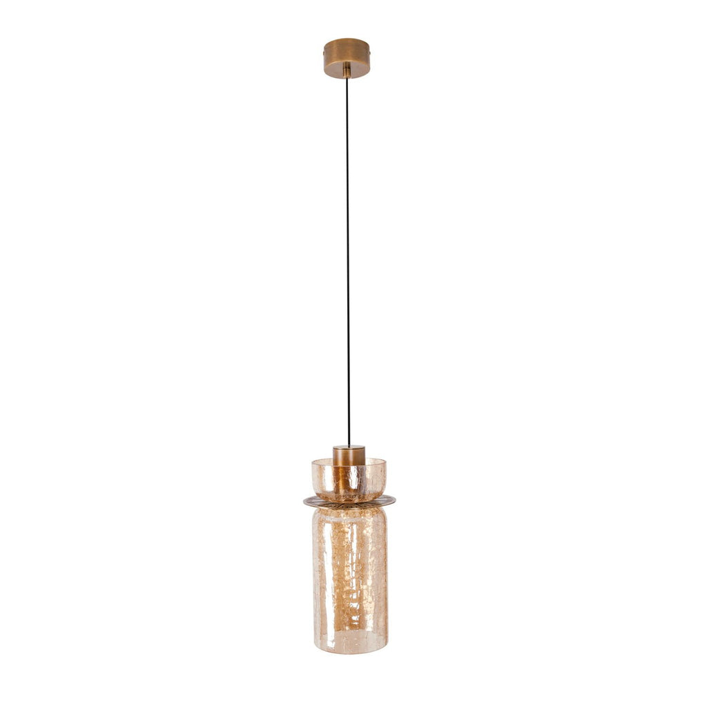 Maxlight Lampa wisząca Signature B - Metal + szkło - Mosiądz + szkło bursztynowe P0602