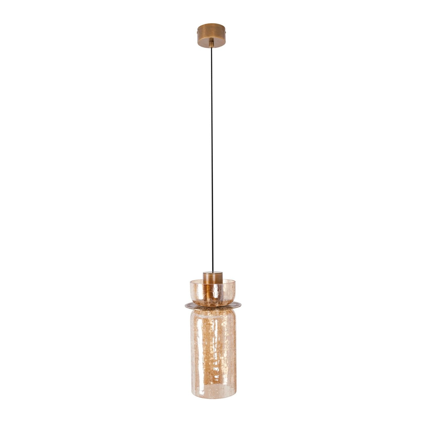 Maxlight Lampa wisząca Signature B - Metal + szkło - Mosiądz + szkło bursztynowe P0602