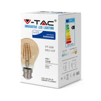 4W A60 Żarówka LED Filament / Klosz Bursztynowy / Chip SAMSUNG / Barwa:2200K / Trzonek:B22
