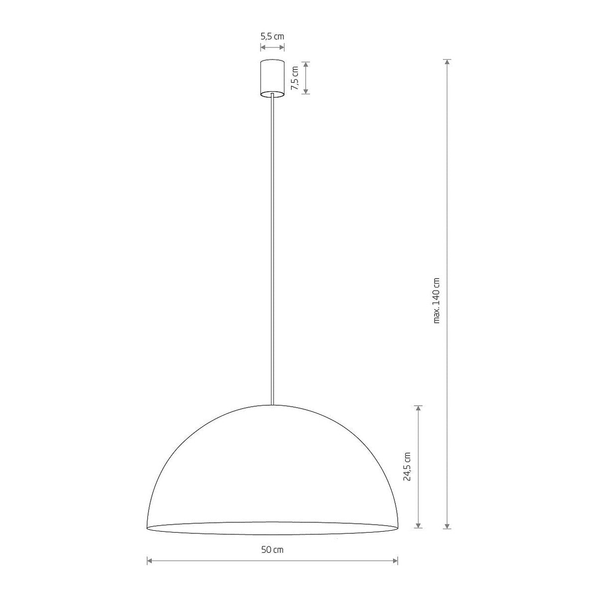 Nowodvorski Lampa wisząca HEMISPHERE HIT L 25W only LED 50/60Hz - Stal lakierowana - Czarny 10703