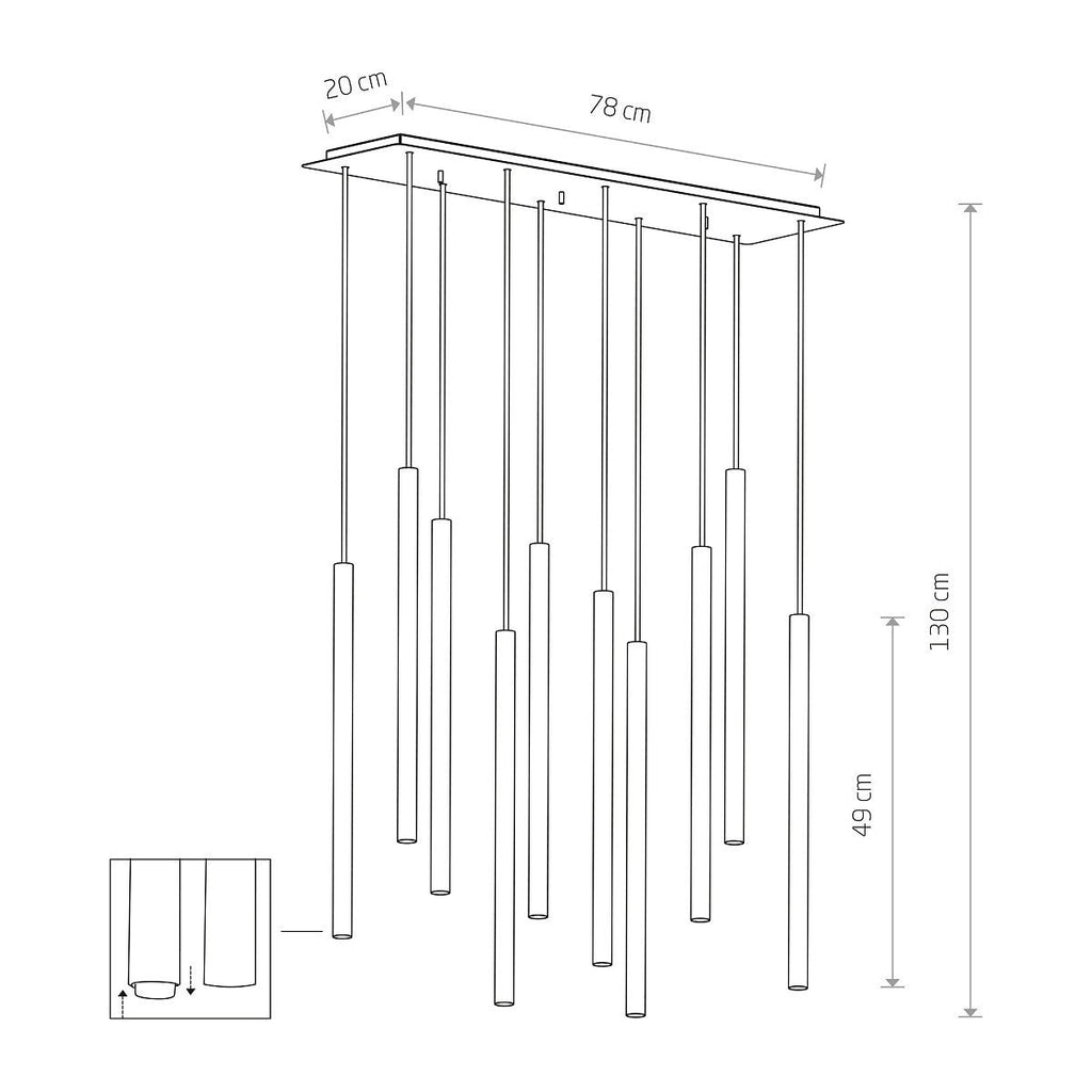 Nowodvorski Lampa wisząca LASER 490 10x10W only LED 50/60Hz - Stal lakierowana - Multikolor 10705