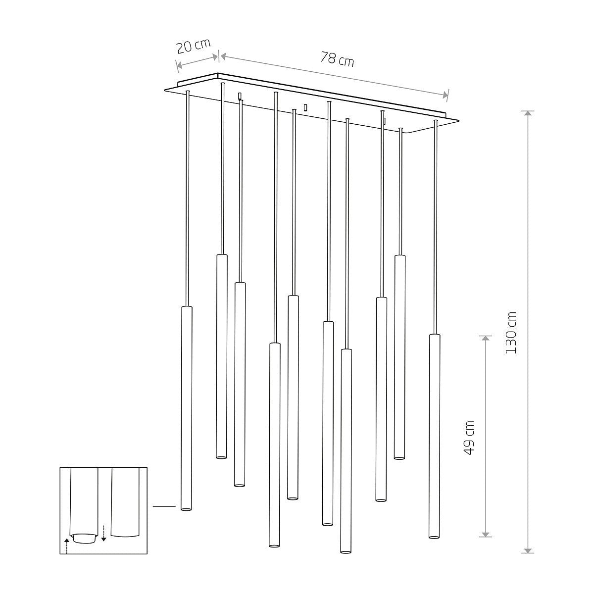 Nowodvorski Lampa wisząca LASER 490 10x10W only LED 50/60Hz - Stal lakierowana - Multikolor 10705