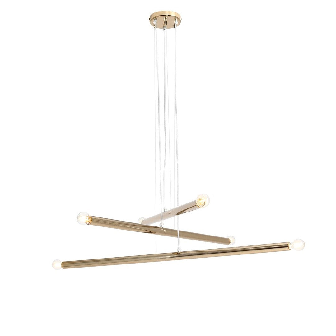 Aldex Lampa Wisząca Tubo 6 Gold - Metal - Złoty 1072K30