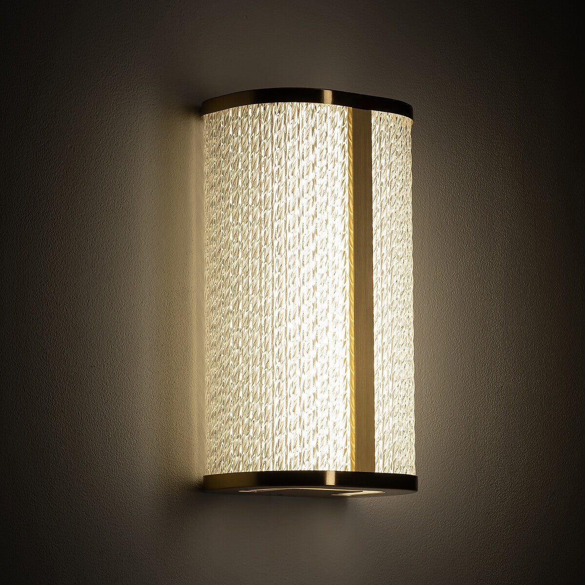 Nowodvorski Kinkiet PALMAS LED 15W 50/60Hz - Aluminium - Miedziany 10730 - lampa włączona