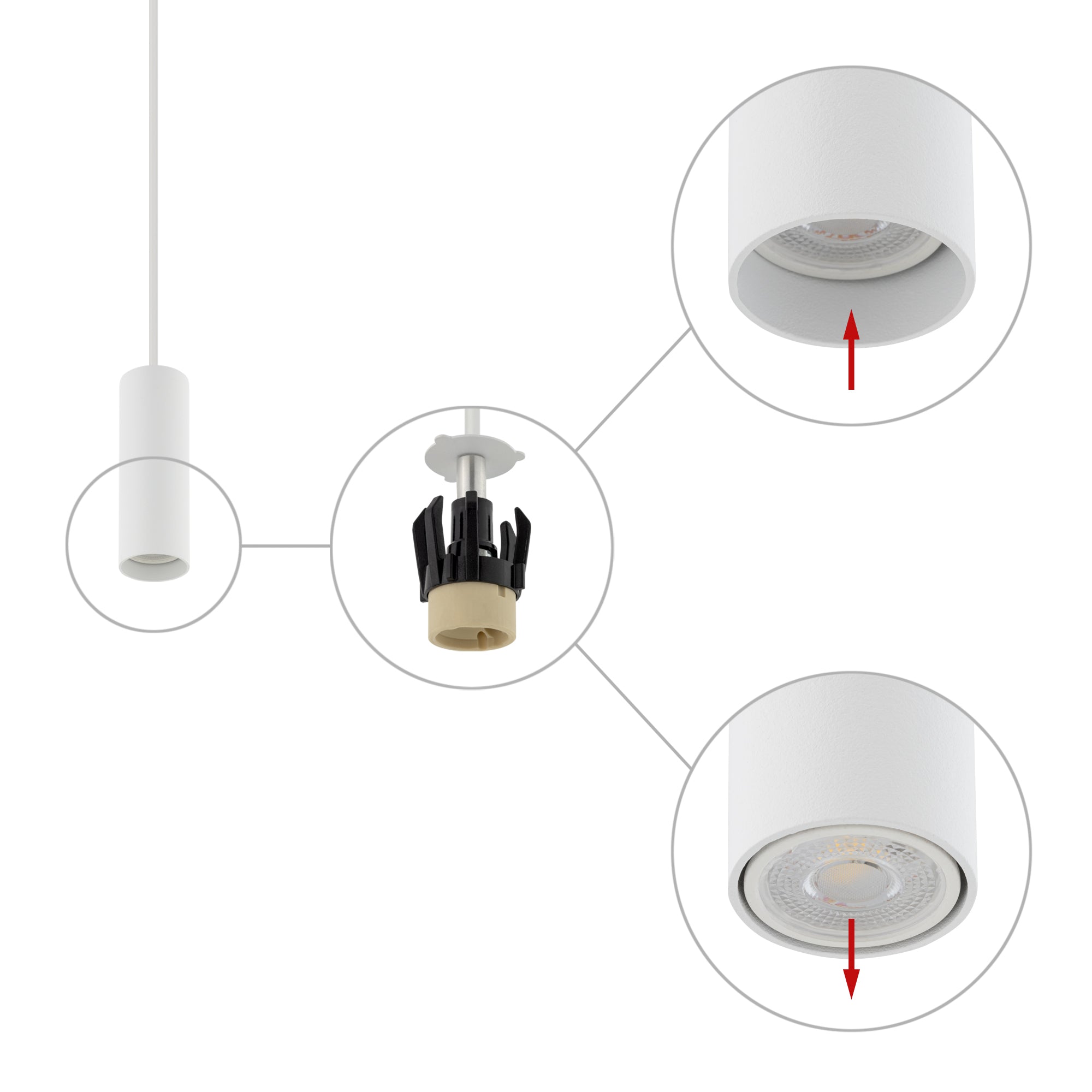 Nowodvorski Lampa wisząca FOURTY S 10W only LED 50/60Hz - Stal lakierowana - Biały