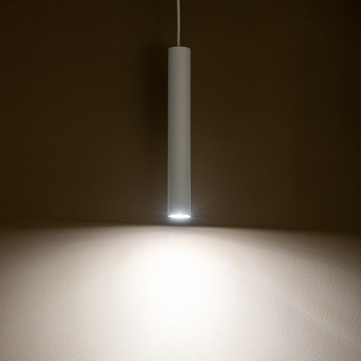 Nowodvorski Lampa wisząca FOURTY M 10W only LED 50/60Hz - Stal lakierowana - Biały 10770 - lampa włączona