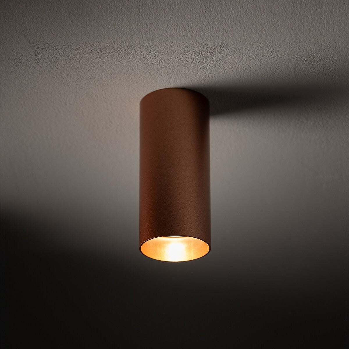 Nowodvorski Lampa downlights natynkowa MONO S 10W only LED 50/60Hz - Stal lakierowana - Satynowa miedź 10781 - lampa włączona