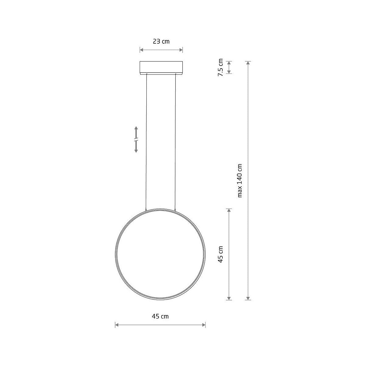 Nowodvorski Lampa wisząca CIRCOLO LED S 18W 50/60Hz - Aluminium lakierowane - Czarny I 10810