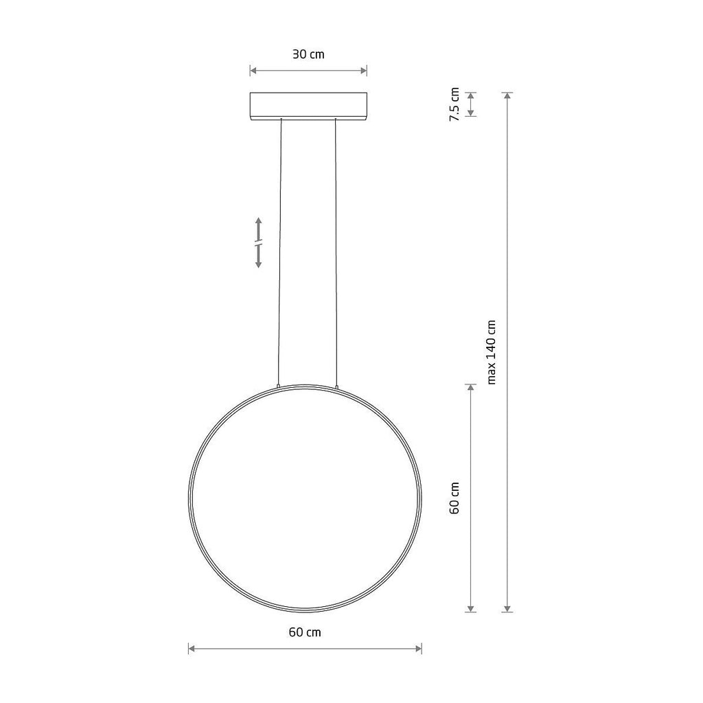 Nowodvorski Lampa wisząca CIRCOLO LED M 21W 50/60Hz - Aluminium lakierowane - Czarny I 10811