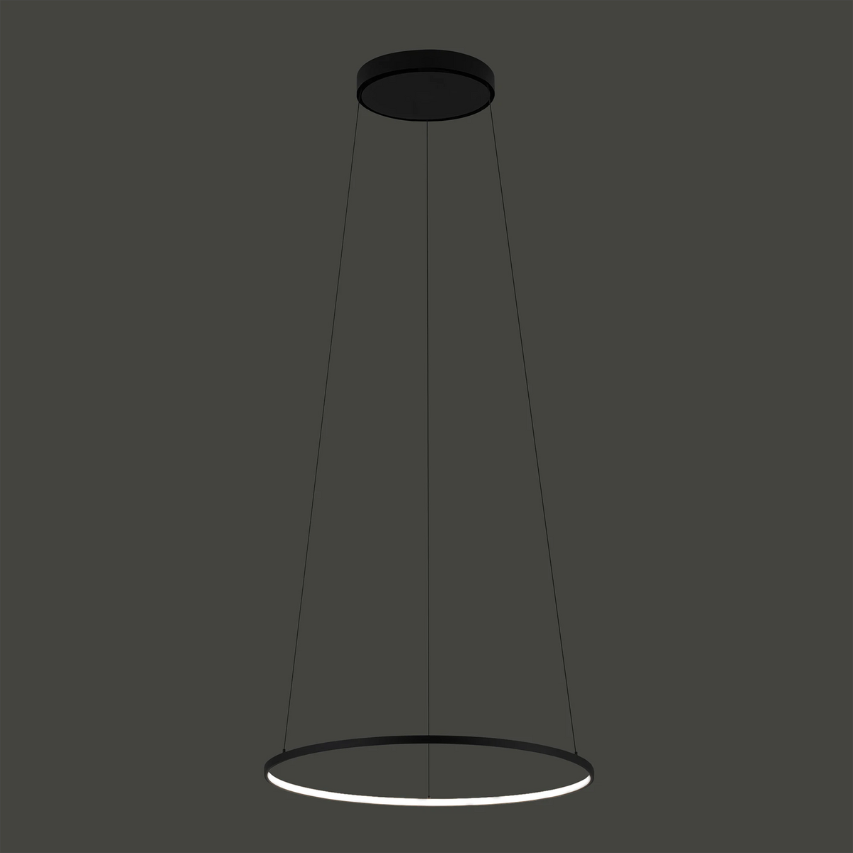Nowodvorski Lampa wisząca CIRCOLO LED S 18W 50/60Hz - Aluminium lakierowane - Czarny II 10813 - lampa włączona