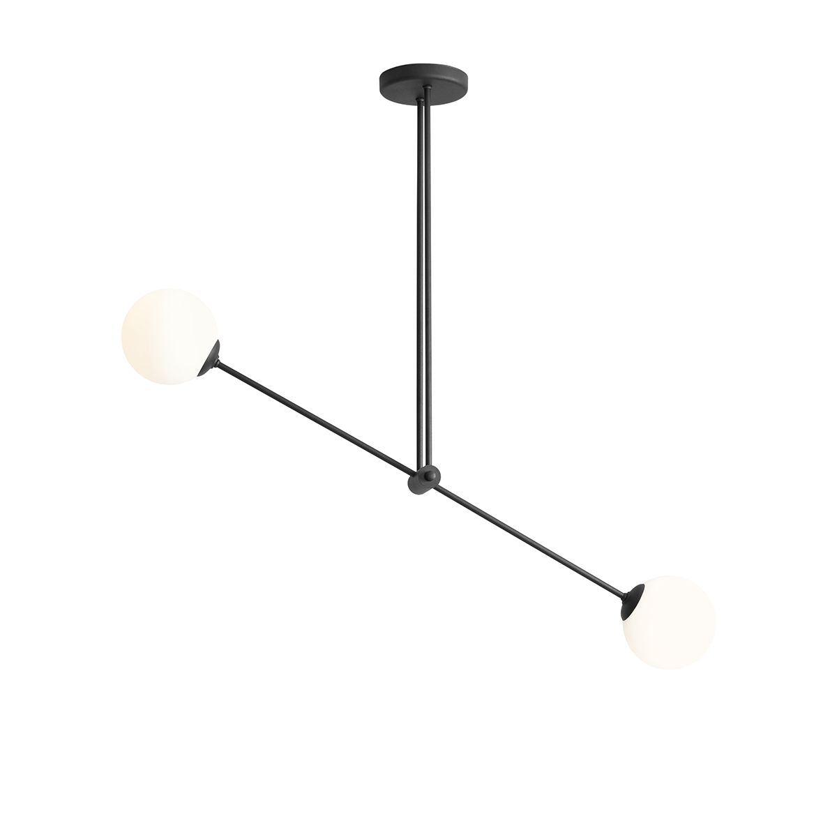Aldex Plafon Ohio 2 Black - Metal / szkło - Czarny 1081PL_H1