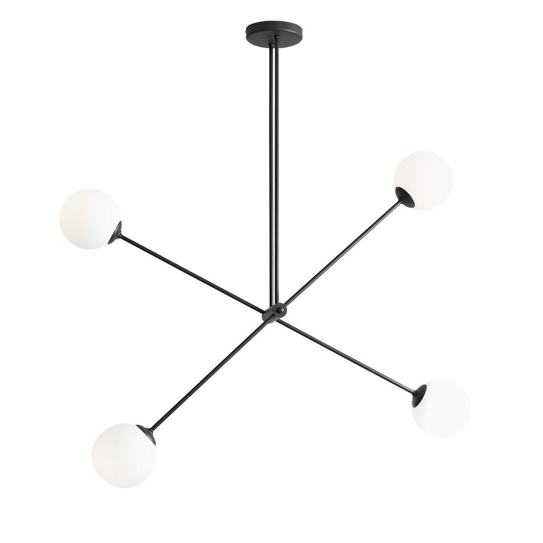 Aldex Plafon Ohio 4 Black - Metal / szkło - Czarny 1081PL_L1