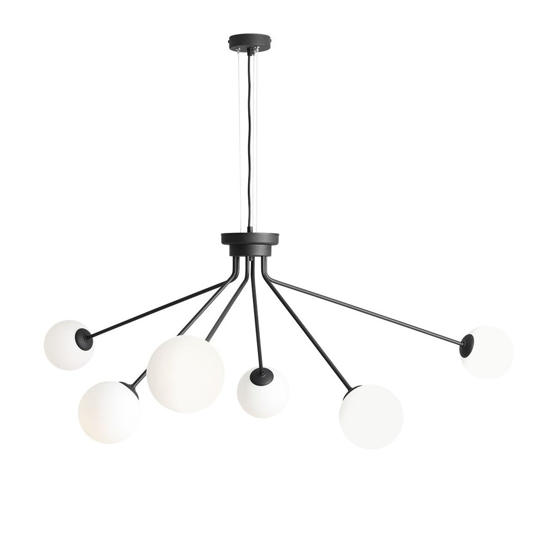 Aldex Lampa Wisząca Holm 6 Black - Metal / szkło - Czarny 1082K1