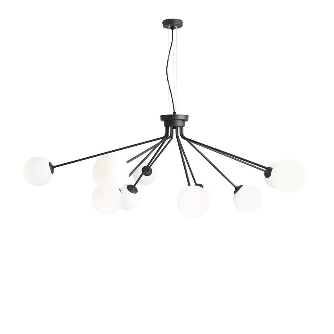 Aldex Lampa Wisząca Holm 10 Black - Metal / szkło - Czarny 1082M1
