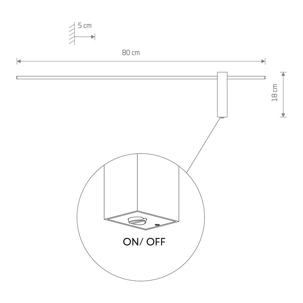 Nowodvorski Kinkiet z włącznikiem MOTIVE LED M 11W 50/60Hz - Aluminium lakierowane - Czarny II 10852