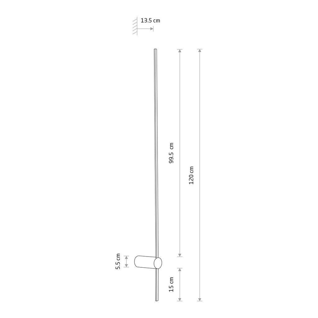Nowodvorski Kinkiet SABER LED L 16W 50/60Hz - Aluminium lakierowane - Czarny II 10854