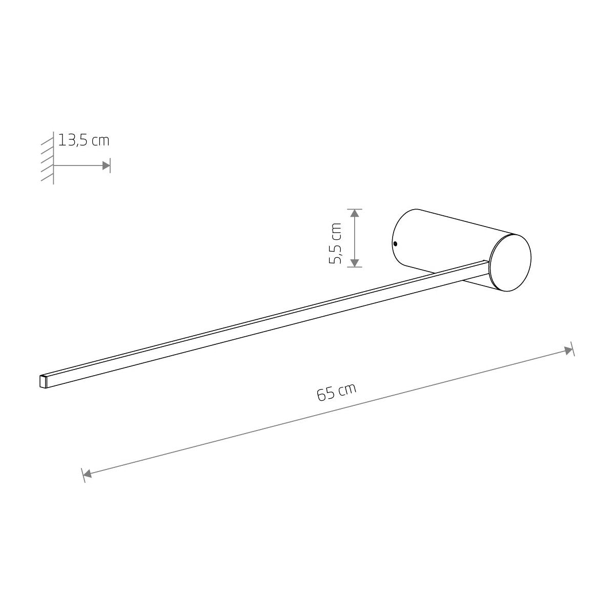 Nowodvorski Kinkiet ARM LED M 10W 50/60Hz 390lm - Aluminium lakierowane - Czarny 10855