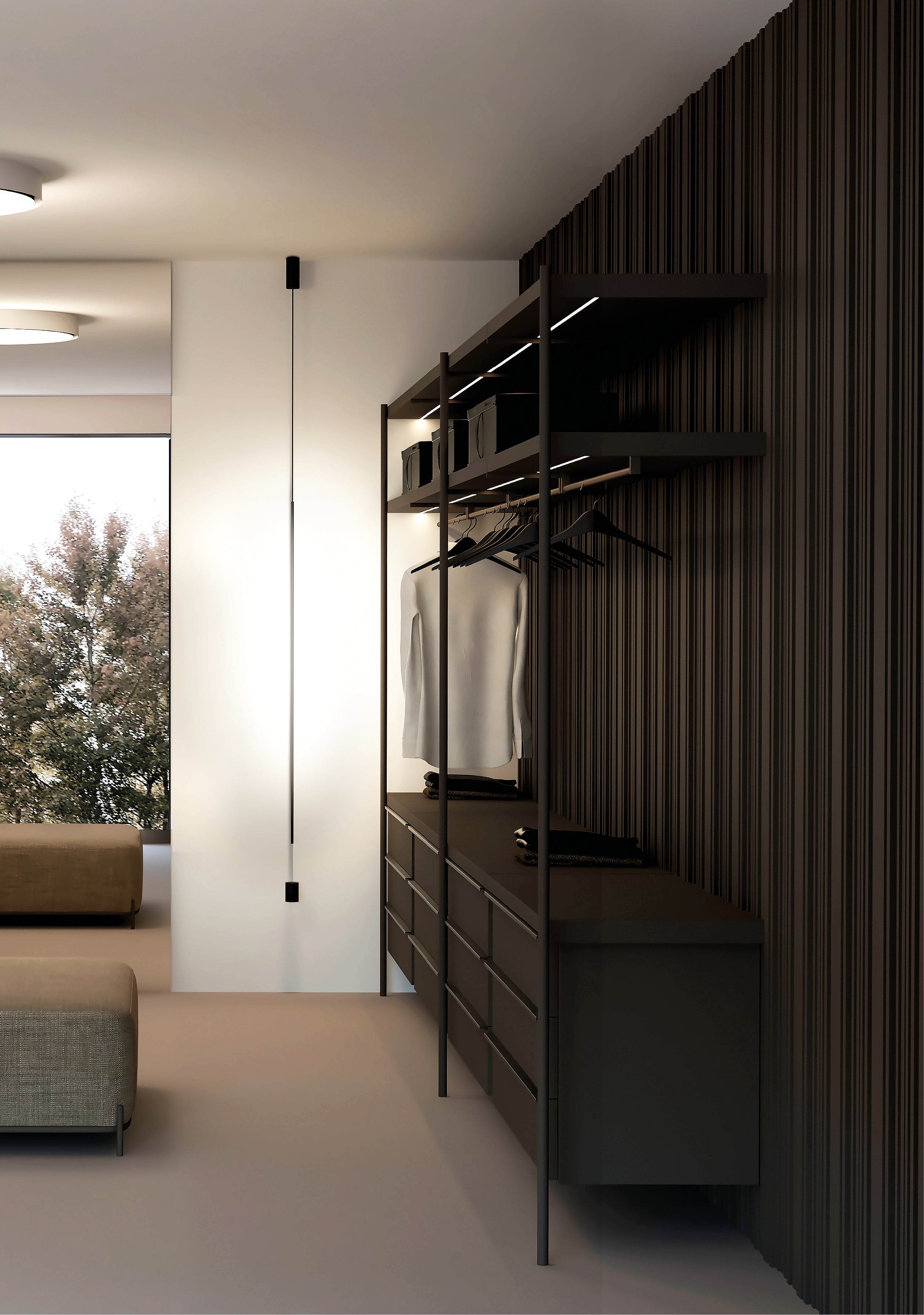 Nowodvorski Lampa wisząca VERTIC LED 19W 50/60Hz - Aluminium lakierowane - Czarny II