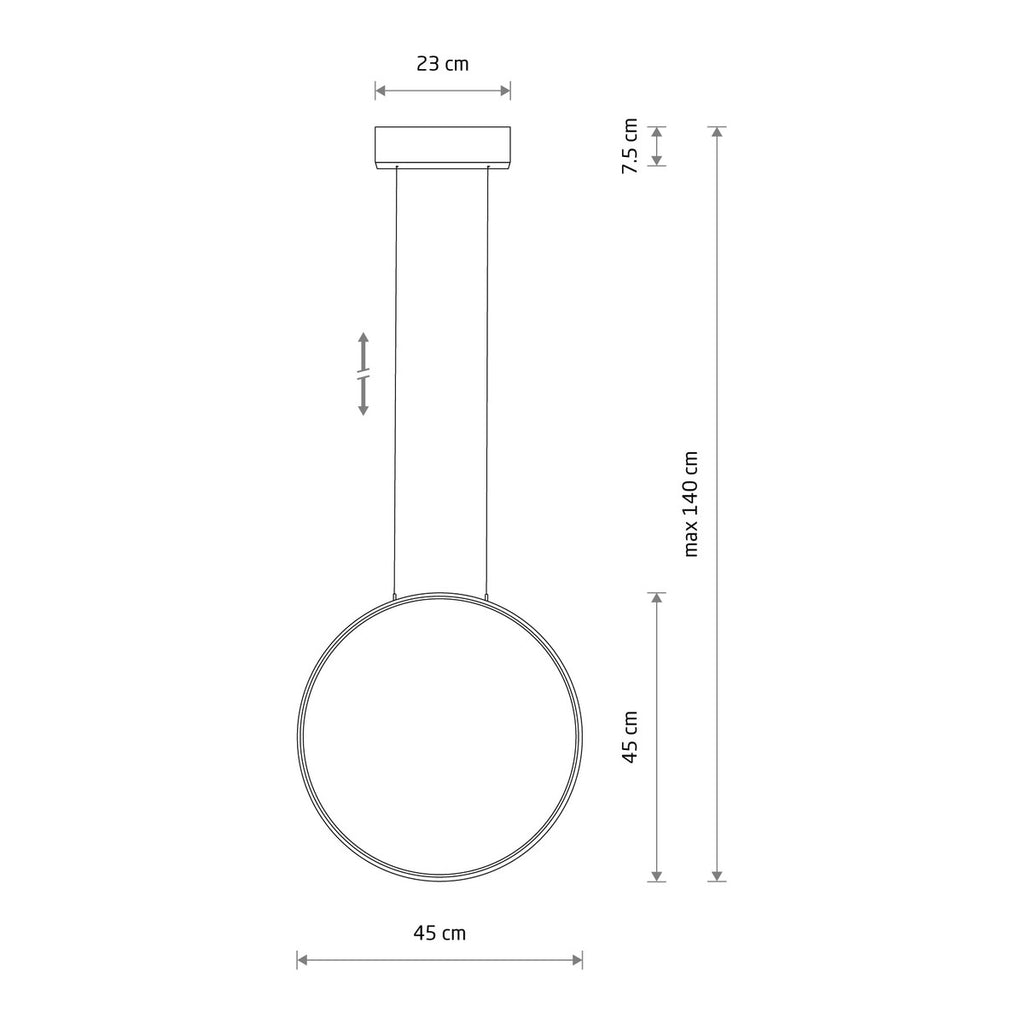 Nowodvorski Lampa wisząca CIRCOLO LED S 18W 50/60Hz - Aluminium lakierowane - Czarny III 10860