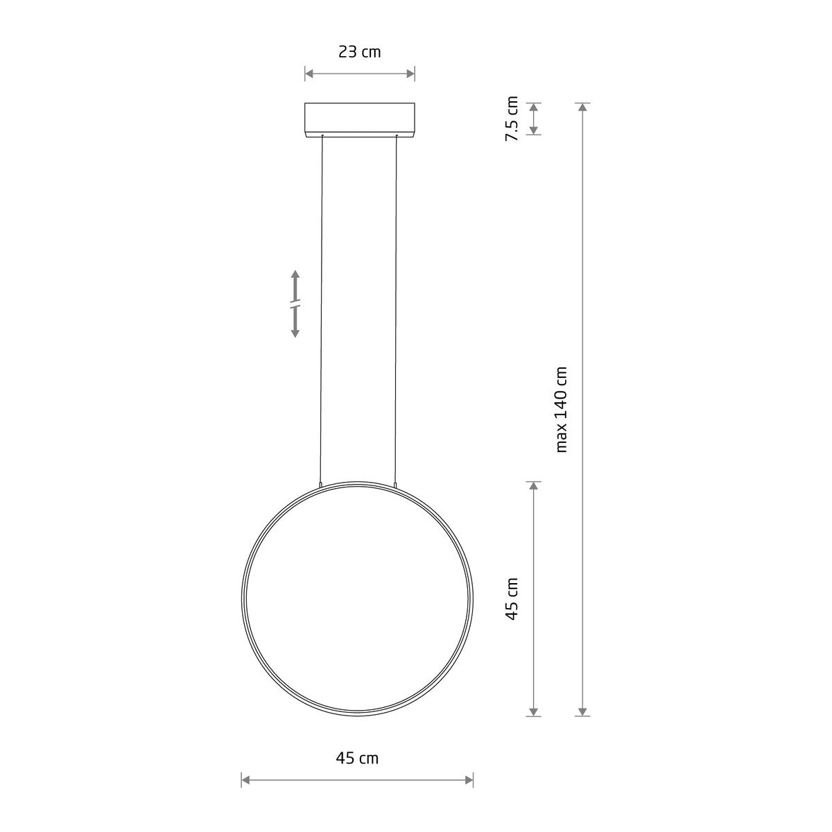 Nowodvorski Lampa wisząca CIRCOLO LED S 18W 50/60Hz - Aluminium lakierowane - Czarny III 10860