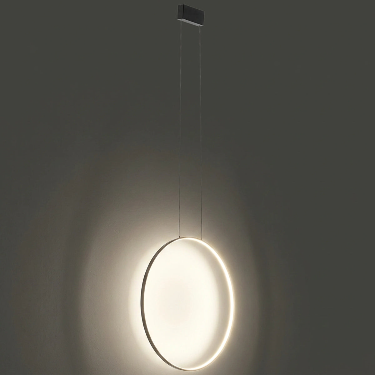 Nowodvorski Lampa wisząca CIRCOLO LED M 21W 50/60Hz - Aluminium lakierowane - Czarny III 10861 - lampa włączona
