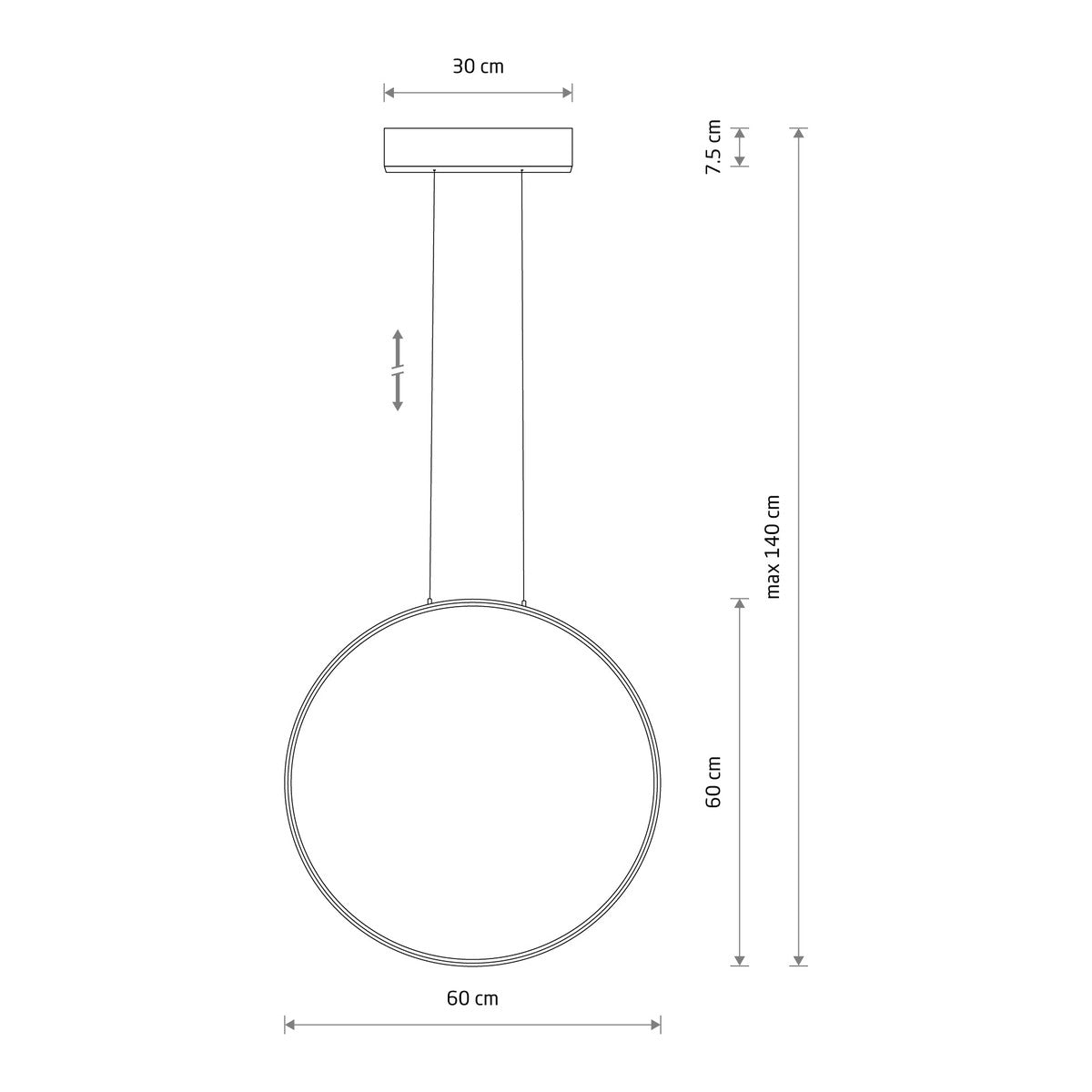 Nowodvorski Lampa wisząca CIRCOLO LED M 21W 50/60Hz - Aluminium lakierowane - Czarny III 10861