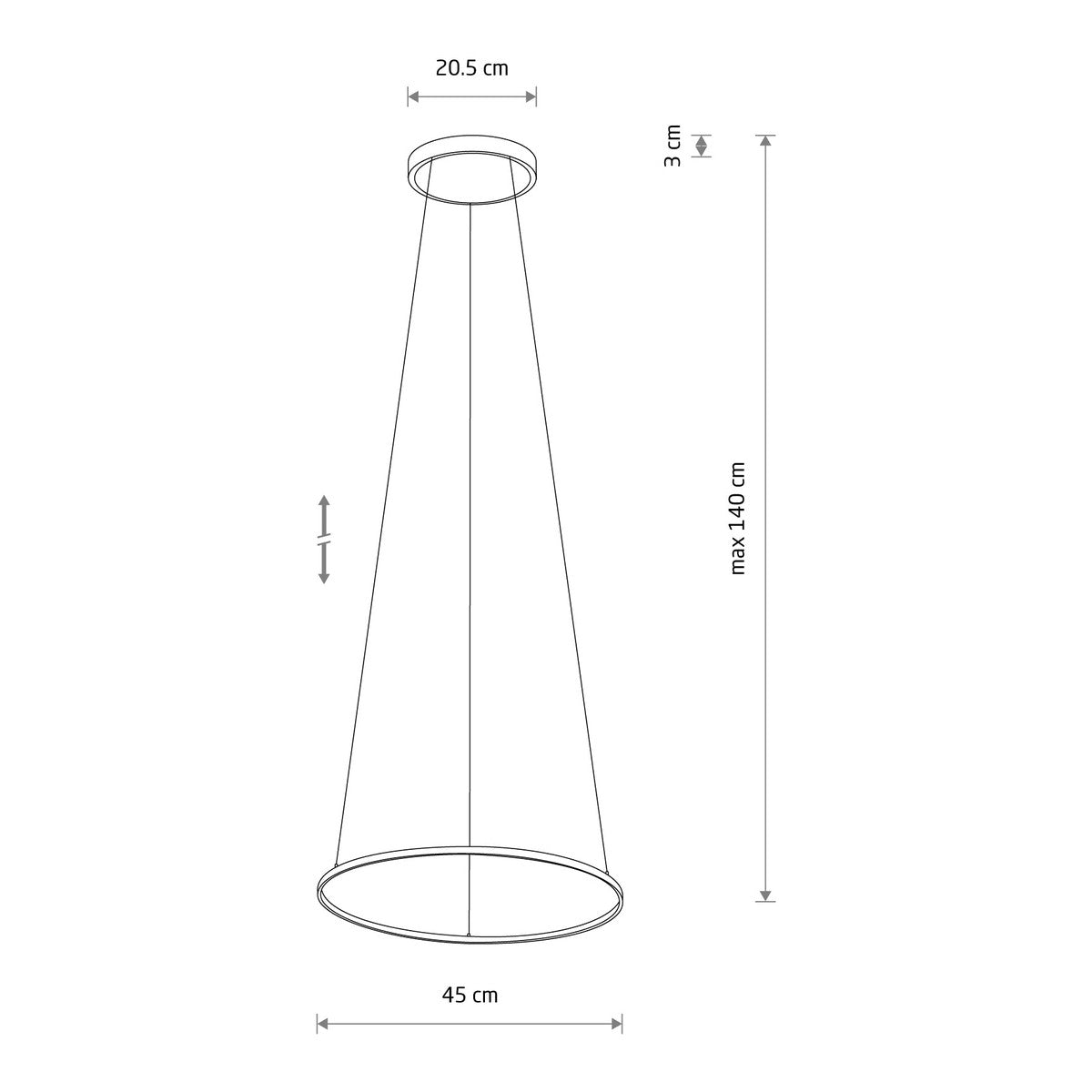 Nowodvorski Lampa wisząca CIRCOLO LED S 18W 50/60Hz - Aluminium lakierowane - Czarny IV 10863