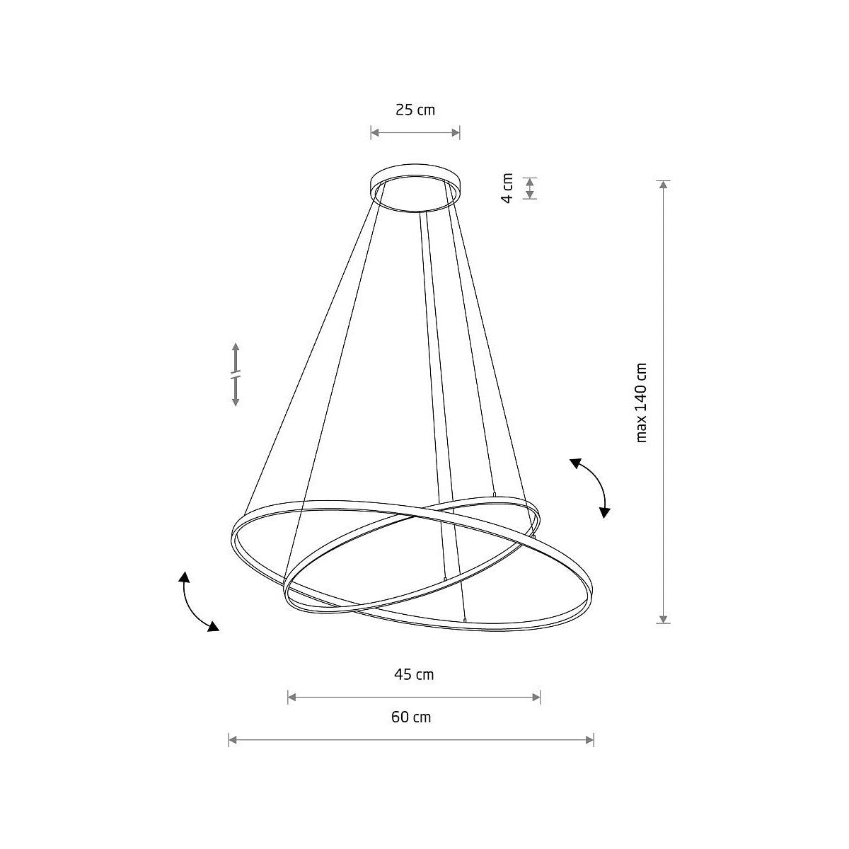 Nowodvorski Lampa wisząca CIRCOLO LED 35W 50/60Hz - Aluminium lakierowane - Czarny II 10864