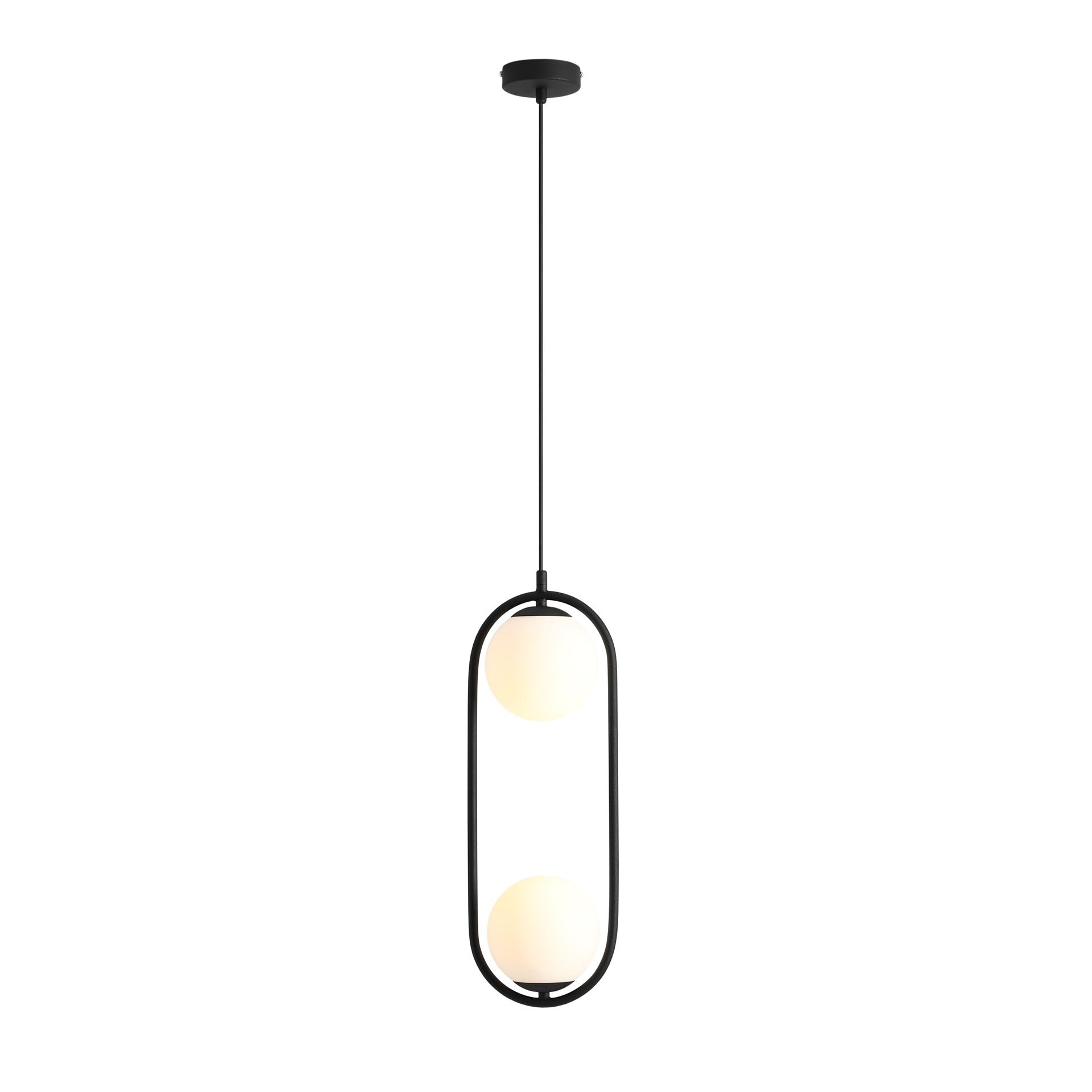 Aldex Lampa Wisząca Riva 2 Black - Metal / szkło - Czarny 1086H1