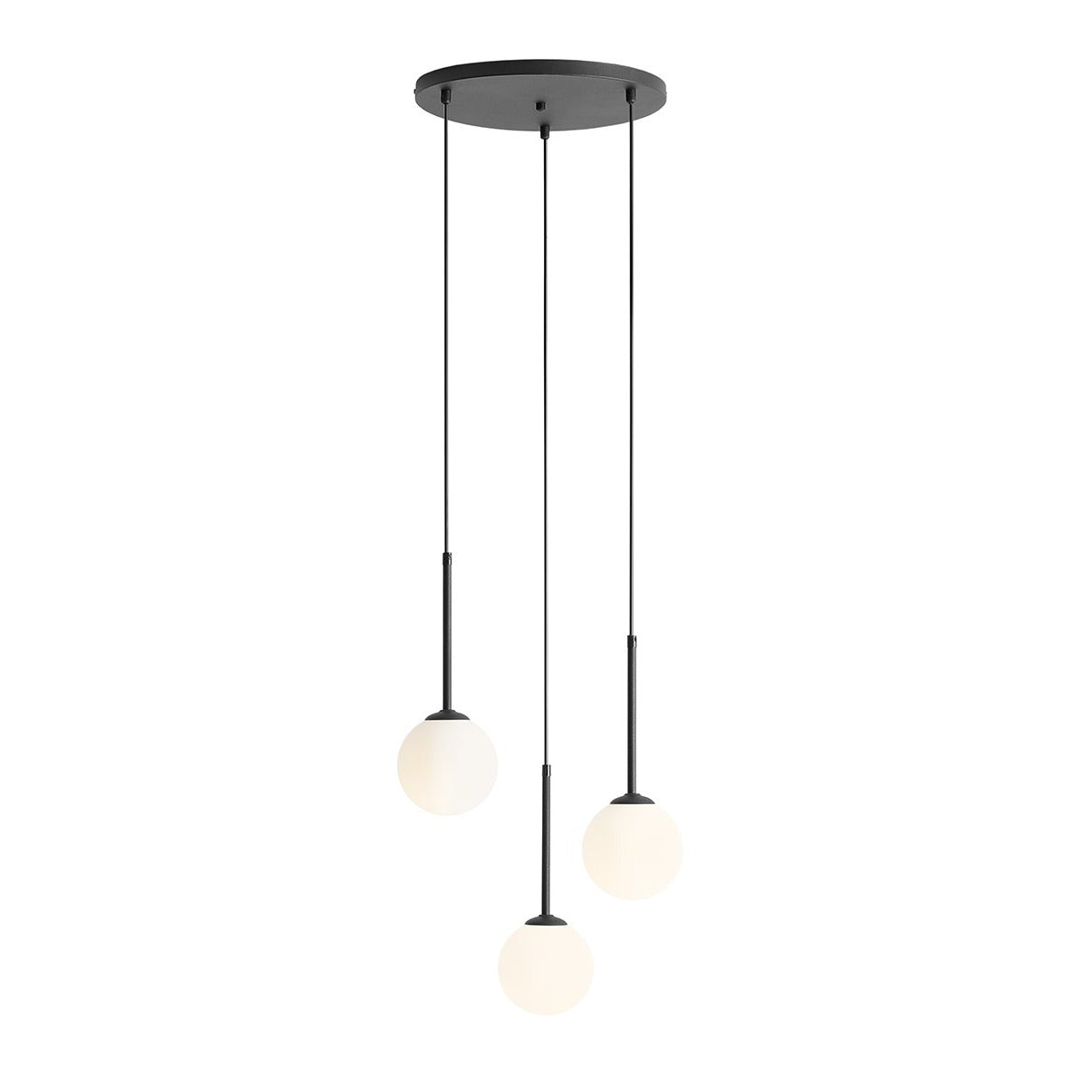 Aldex Lampa Wisząca Bosso 3 Ring Black - Metal / szkło - Czarny 1087E1_R