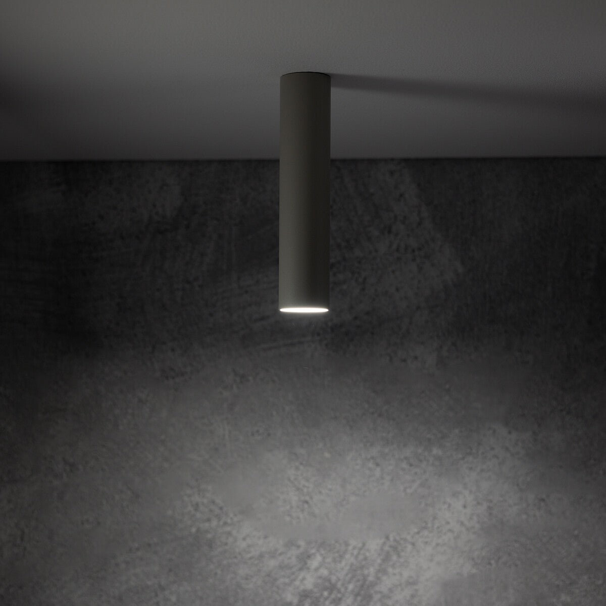 Nowodvorski Lampa downlights natynkowa FOURTY S 10W only LED 50/60Hz - Stal lakierowana - Silk gray 10883 - lampa włączona