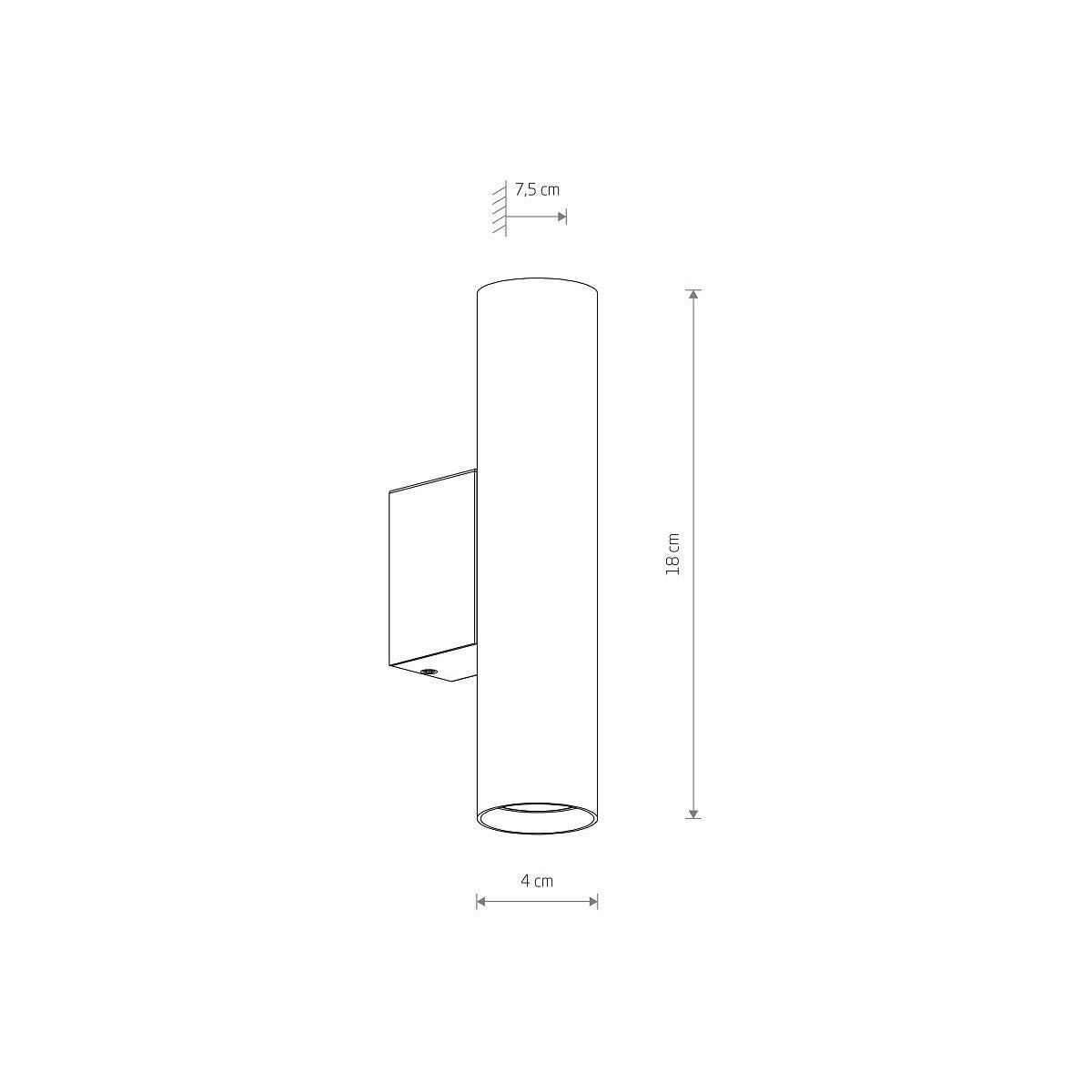 Nowodvorski Kinkiet FOURTY WALL M 10W only LED 50/60Hz - Stal lakierowana - Umbra gray 10891