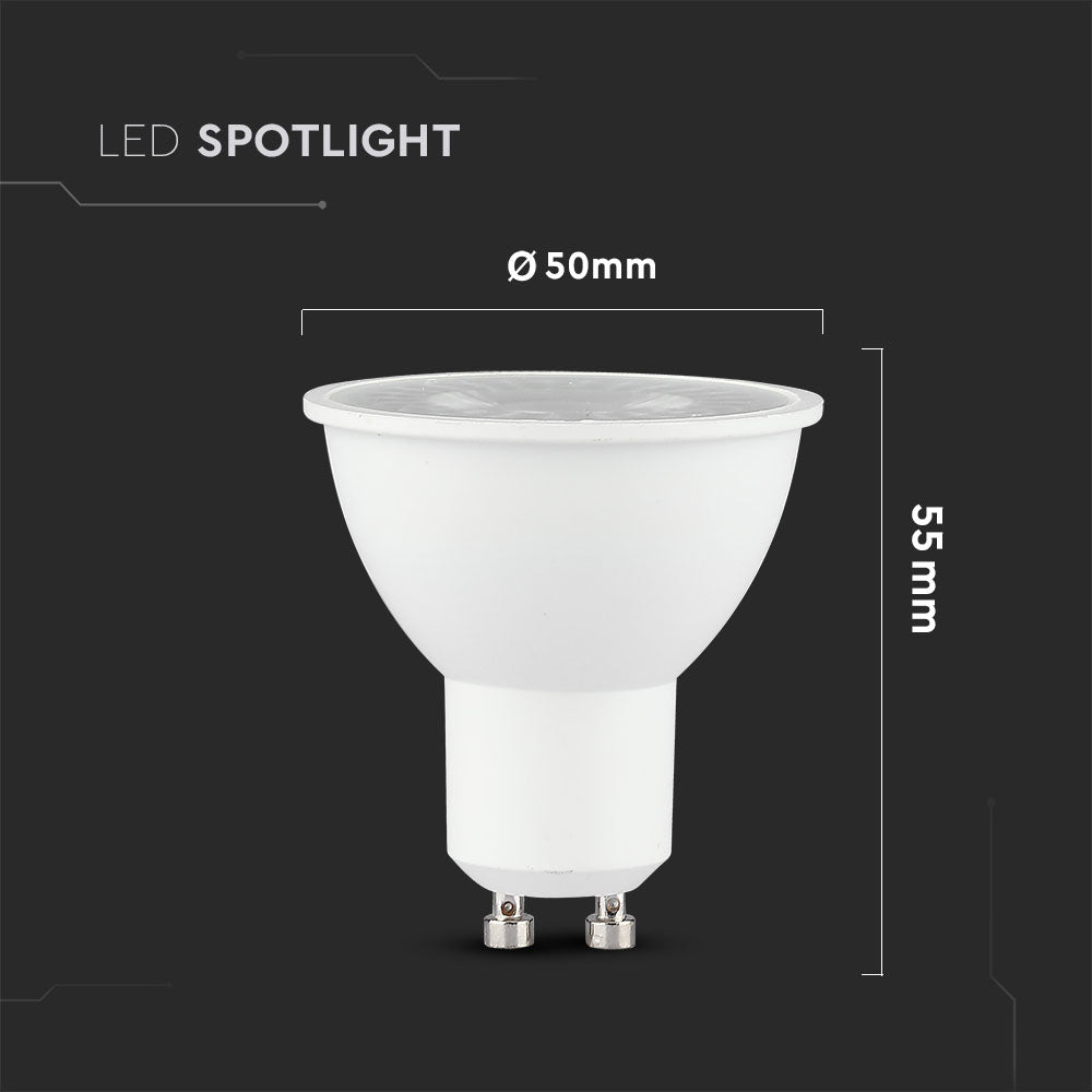 5W GU10 Żarówka LED / Chip SAMSUNG / Barwa:6400K / Trzonek:GU10 / Ściemniana