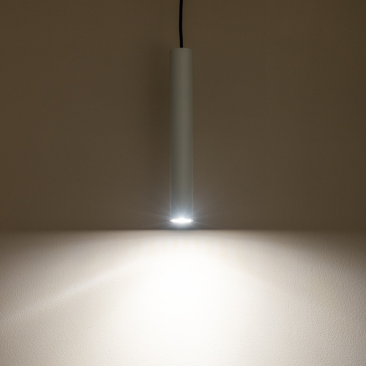 Nowodvorski Lampa wisząca FOURTY M 10W only LED 50/60Hz - Stal lakierowana - Silk gray 10902 - lampa włączona