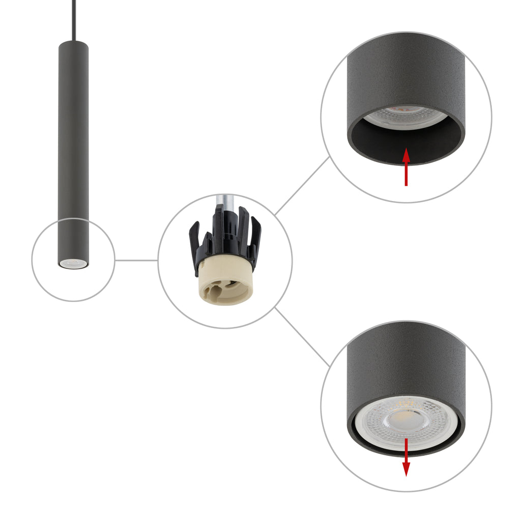 Nowodvorski Lampa wisząca FOURTY M 10W only LED 50/60Hz - Stal lakierowana - Umbra gray