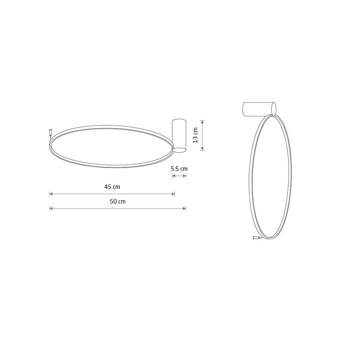 Nowodvorski Lampa przysufitowa CIRCOLO LED S 18W 50/60Hz - Aluminium lakierowane - Czarny I 10928