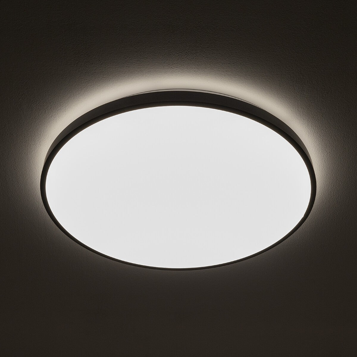 Nowodvorski Plafon AGNES ROUND LED PRO 32W 50-60Hz - Stal lakierowana - Czarny I 10973 - lampa włączona