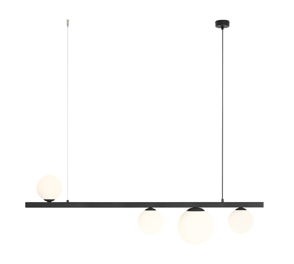 Aldex Lampa Wisząca Garda 4 Black - Metal / szkło - Czarny 1099L1